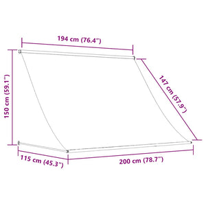 vidaXL Auvent rétractable 200×150 cm Anthracite