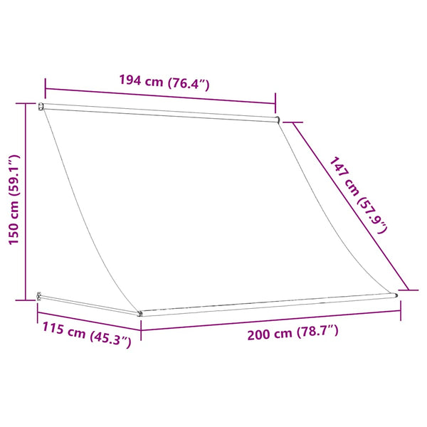 vidaXL Auvent rétractable 200×150 cm Anthracite