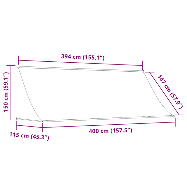 Einziehbare Markise 400×150 cm Anthrazit