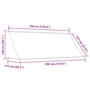 Einziehbare Markise 350×150 cm Creme