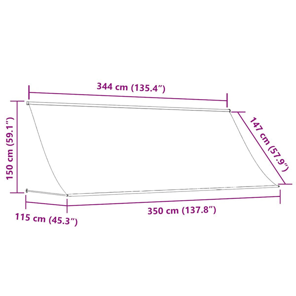 Einziehbare Markise 350×150 cm Creme