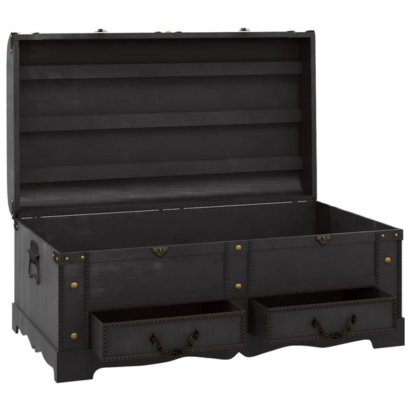 Schatztruhe Holz Schwarz 90 x 51 x 42 cm