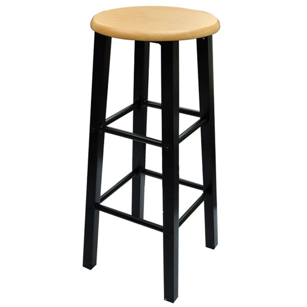 Bartisch- und Hocker-Set 3-tlg. Holz und Stahl