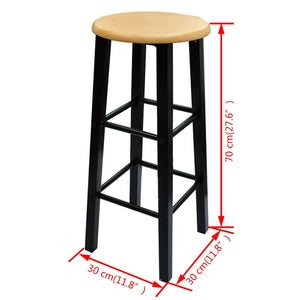 Bartisch- und Hocker-Set 3-tlg. Holz und Stahl