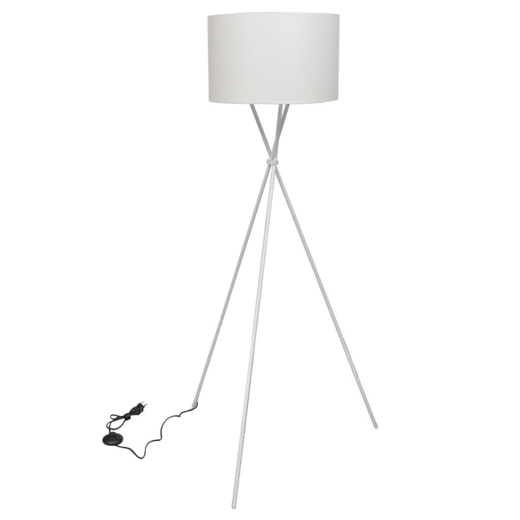 Stehlampe mit Ständer Weiß 139 cm
