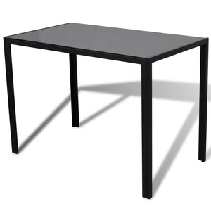 Essgruppe Tisch Stühle 5-tlg. Kunstleder Schwarz