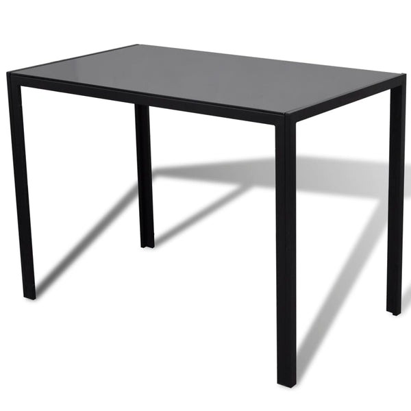 Essgruppe Tisch Stühle 5-tlg. Kunstleder Schwarz
