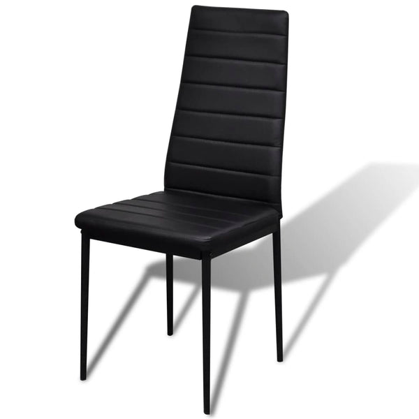 Essgruppe Tisch Stühle 5-tlg. Kunstleder Schwarz