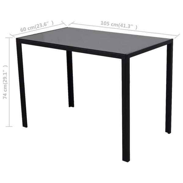Essgruppe Tisch Stühle 5-tlg. Kunstleder Schwarz