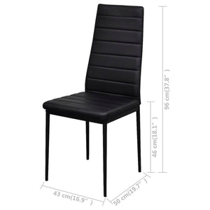 Essgruppe Tisch Stühle 5-tlg. Kunstleder Schwarz