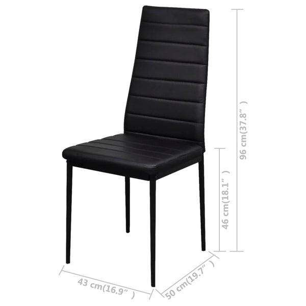 Essgruppe Tisch Stühle 5-tlg. Kunstleder Schwarz
