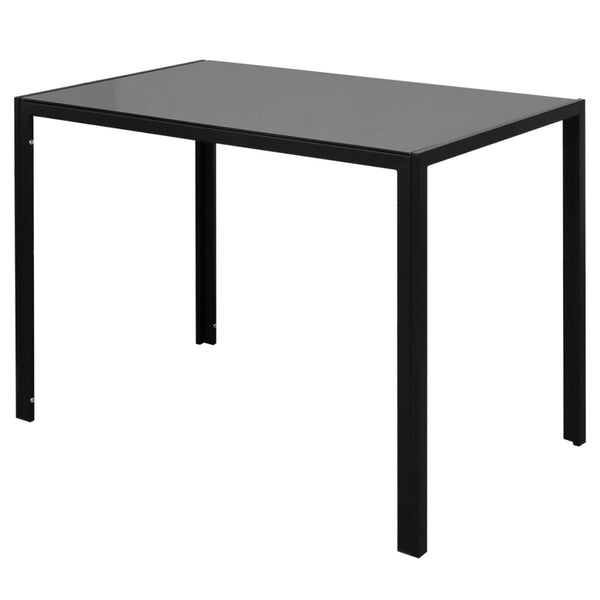 Essgruppe Tisch Stühle 5-tlg. Kunstleder Schwarz und Weiß