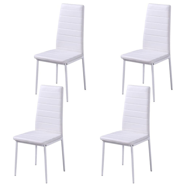 Essgruppe Tisch Stühle 5-tlg. Kunstleder Schwarz und Weiß