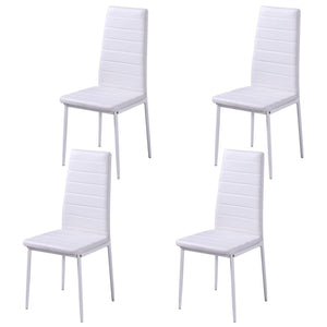 Essgruppe Tisch Stühle 5-tlg. Kunstleder Schwarz und Weiß