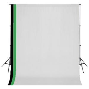 Fotostudio Set 3 Baumwolle-Hintergründe Rahmen verstellbar 3x3m
