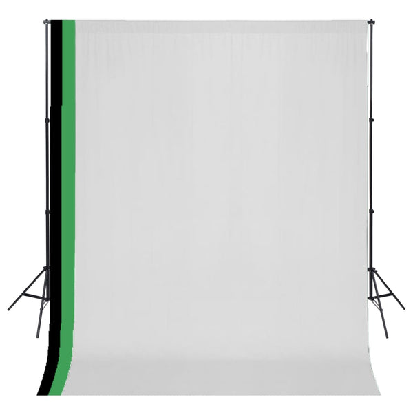 Fotostudio Set 3 Baumwolle-Hintergründe Rahmen verstellbar 3x3m