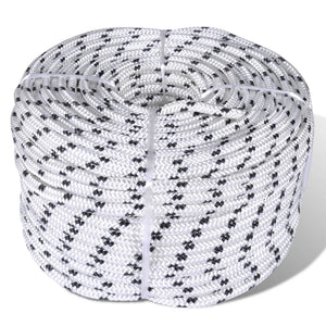 vidaXL Corde tressée pour bateau en polyester 8 mm 250 m blanc