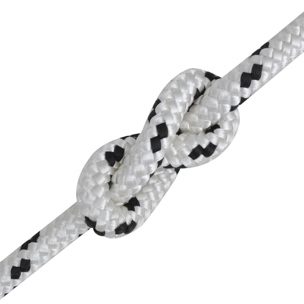 vidaXL Corde tressée pour bateau en polyester 8 mm 250 m blanc
