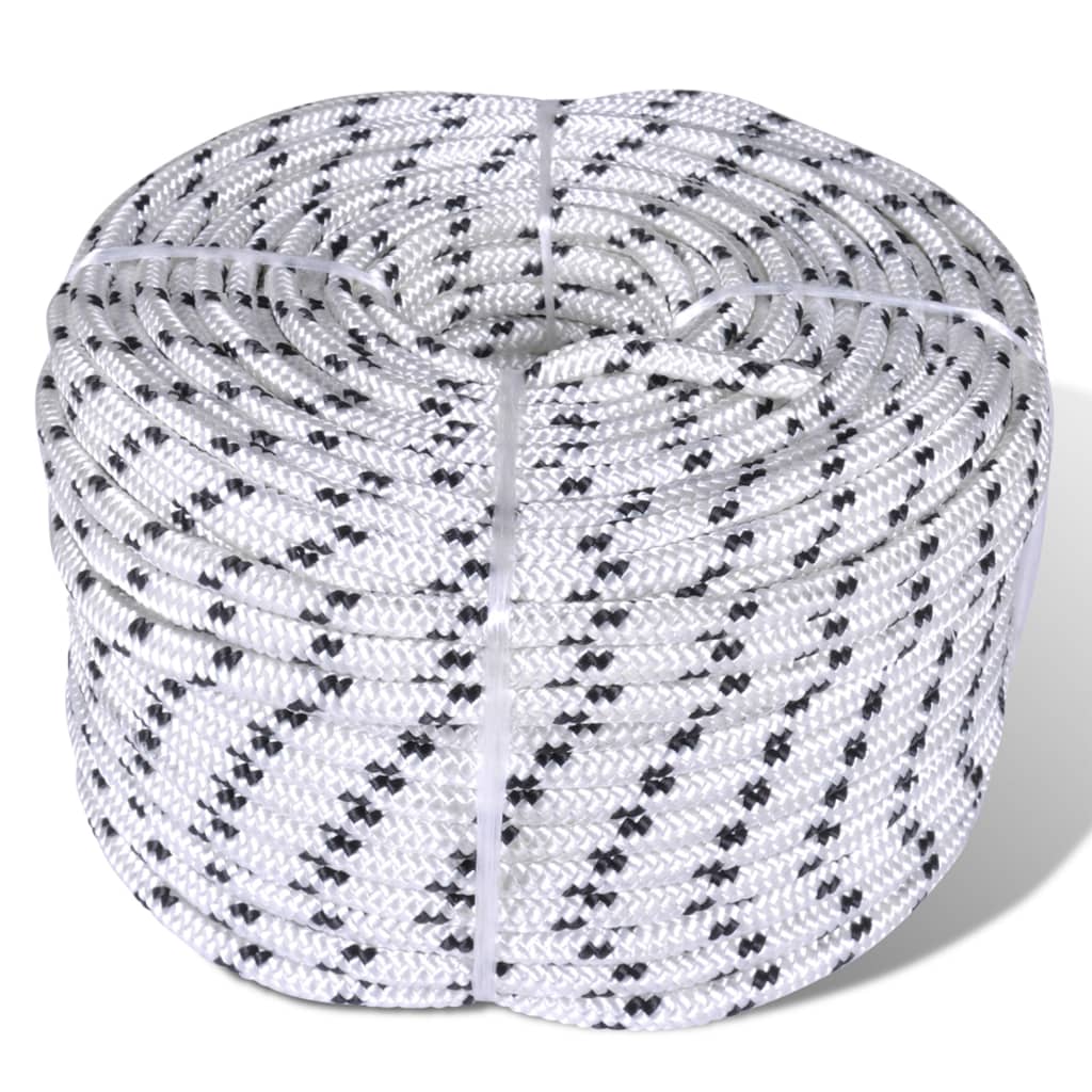 vidaXL Drisse en polyester pour bateau 8 mm 500 m blanc
