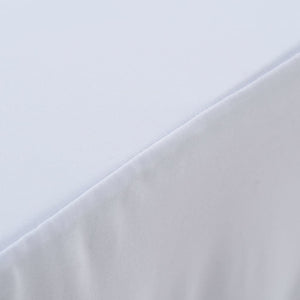 2 Stück Stretch-Tischdecken mit Rand Weiß 243 x 76 x 74 cm