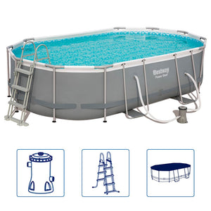 Bestway Ovaler Stahlrahmen Pool Set 488x305x107cm