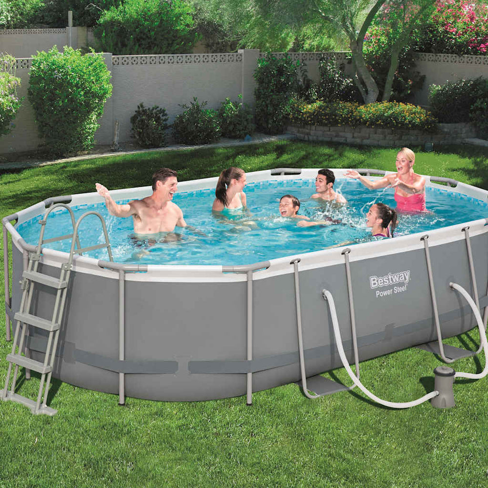 Bestway Power Steel Frame Pool Set Oval 488x305x107 cm 56448