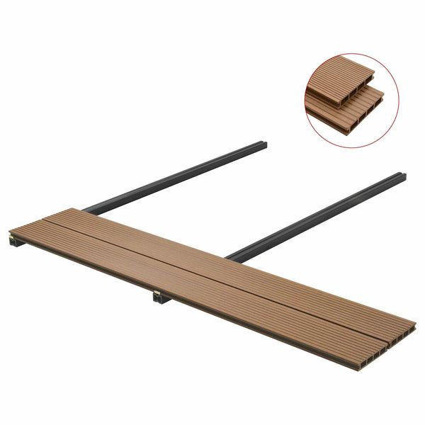 Teak WPC Terrassendiele, 4 Stück