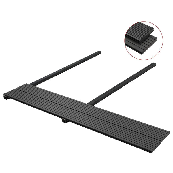 Schwarze WPC Terrassendielen 6er Set