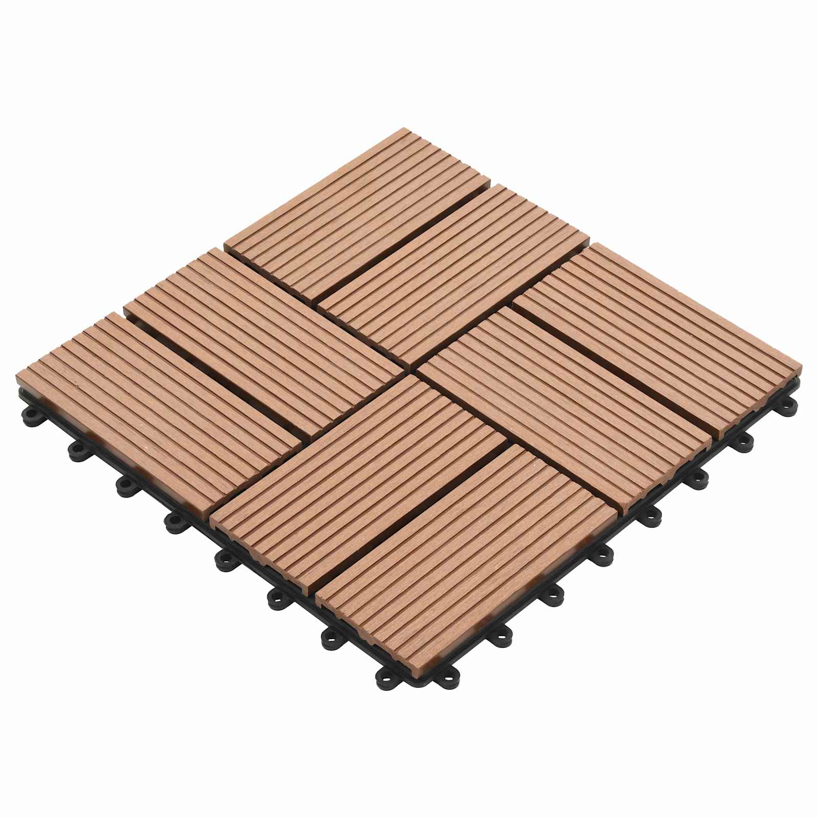 Terrassenfliesen Braun 30x30 cm WPC 11er Set