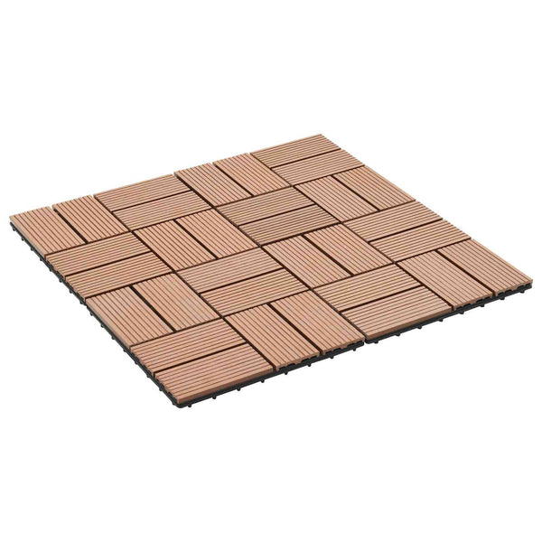 Terrassenfliesen Braun 30x30 cm WPC 11er Set