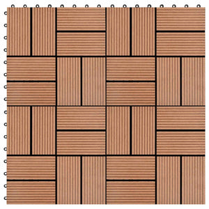 Terrassenfliesen Braun 30x30 cm WPC 11er Set