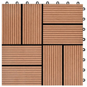 Terrassenfliesen Braun 30x30 cm WPC 11er Set
