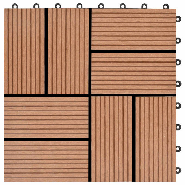 Terrassenfliesen Braun 30x30 cm WPC 11er Set