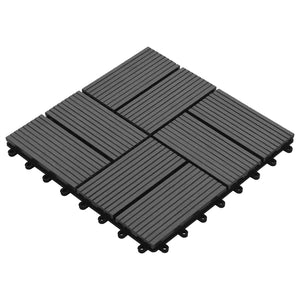 Terrassenfliesen Grau WPC 30x30 cm, 11 Stk.