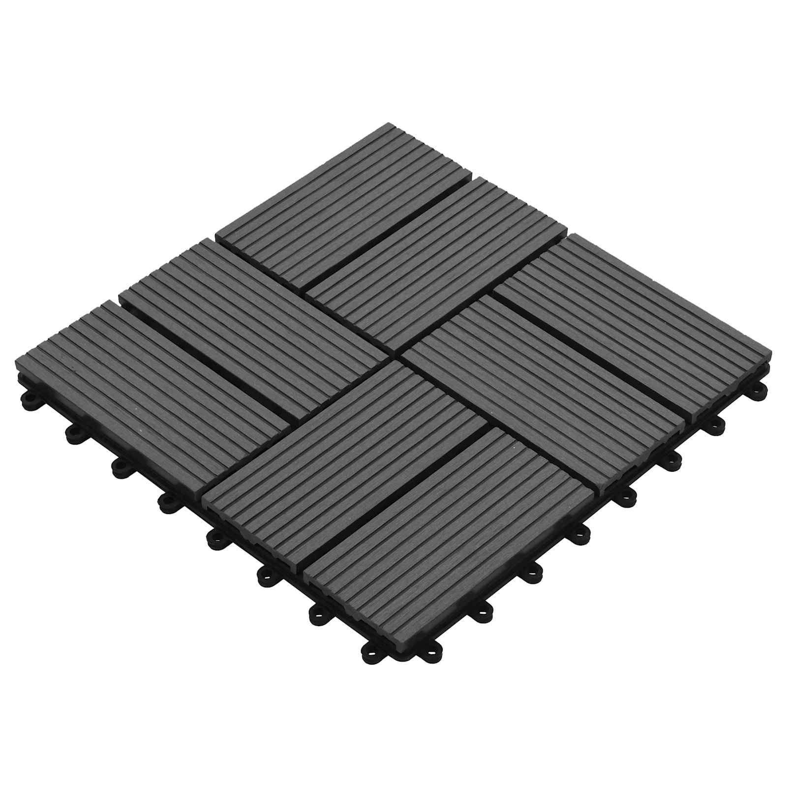 Terrassenfliesen Grau WPC 30x30 cm, 11 Stk.