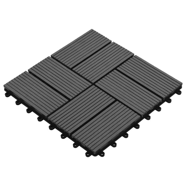 Terrassenfliesen Grau WPC 30x30 cm, 11 Stk.