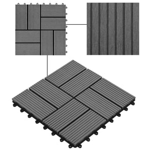 Terrassenfliesen Grau WPC 30x30 cm, 11 Stk.