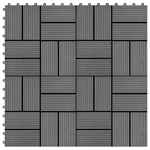 Terrassenfliesen Grau WPC 30x30 cm, 11 Stk.