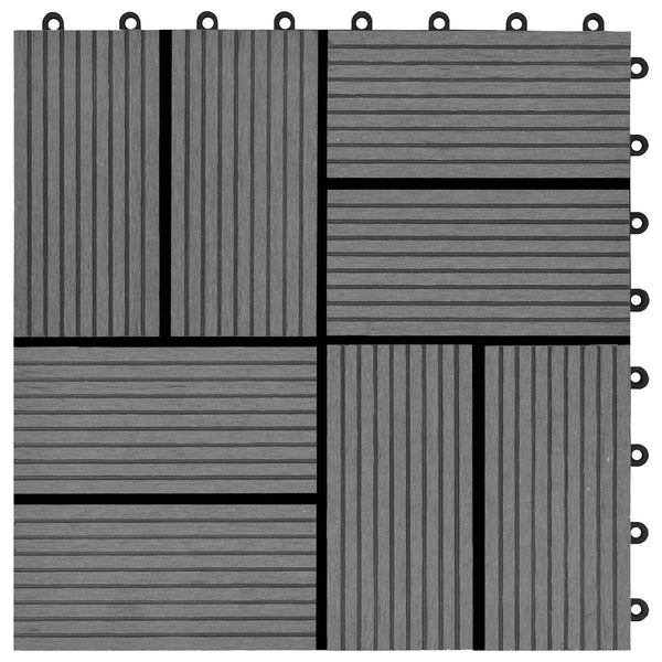 Terrassenfliesen Grau WPC 30x30 cm, 11 Stk.