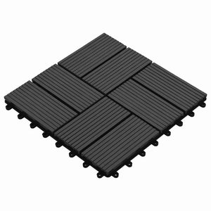 Terrassenfliesen Schwarz 30x30 cm WPC 11er Set