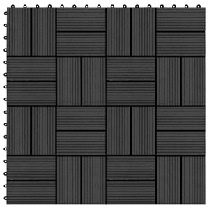 Terrassenfliesen Schwarz 30x30 cm WPC 11er Set