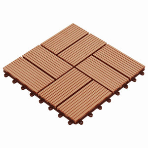 Terrassenfliesen Teak 30x30 cm WPC 11er Set