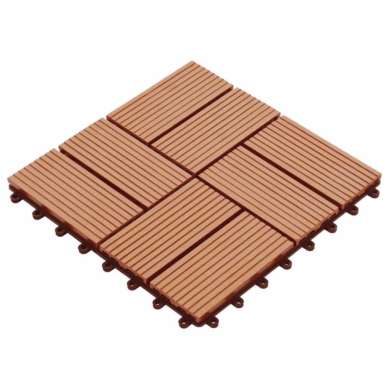 Terrassenfliesen Teak 30x30 cm WPC 11er Set