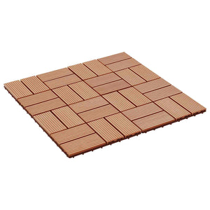 Terrassenfliesen Teak 30x30 cm WPC 11er Set