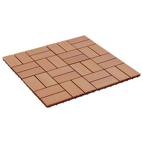Terrassenfliesen Teak 30x30 cm WPC 11er Set