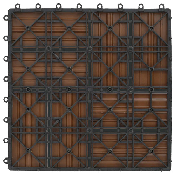 Terrassenfliesen Teak 30x30 cm WPC 11er Set
