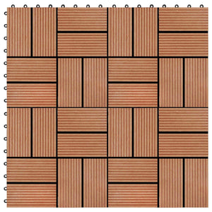 Terrassenfliesen Teak 30x30 cm WPC 11er Set