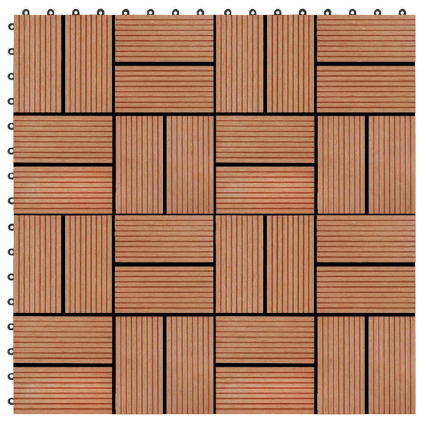 Terrassenfliesen Teak 30x30 cm WPC 11er Set