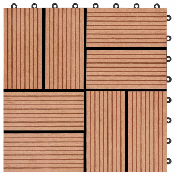 Terrassenfliesen Teak 30x30 cm WPC 11er Set