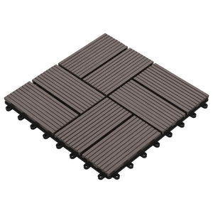 Terrassenfliesen Dunkelbraun 30x30 cm WPC 11er Set